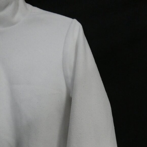 Y2K | OLD NAVY | size 14 | White Fleece Partial Zip-Up Pullover Shirt - Picture 5 of 14